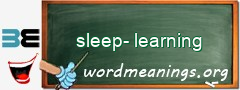 WordMeaning blackboard for sleep-learning